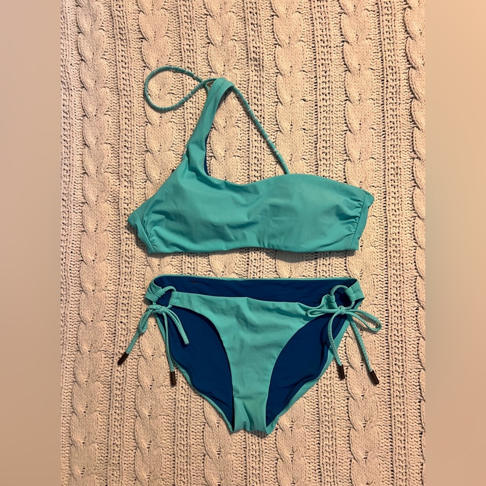 Red Carter Teal and Blue Bikini